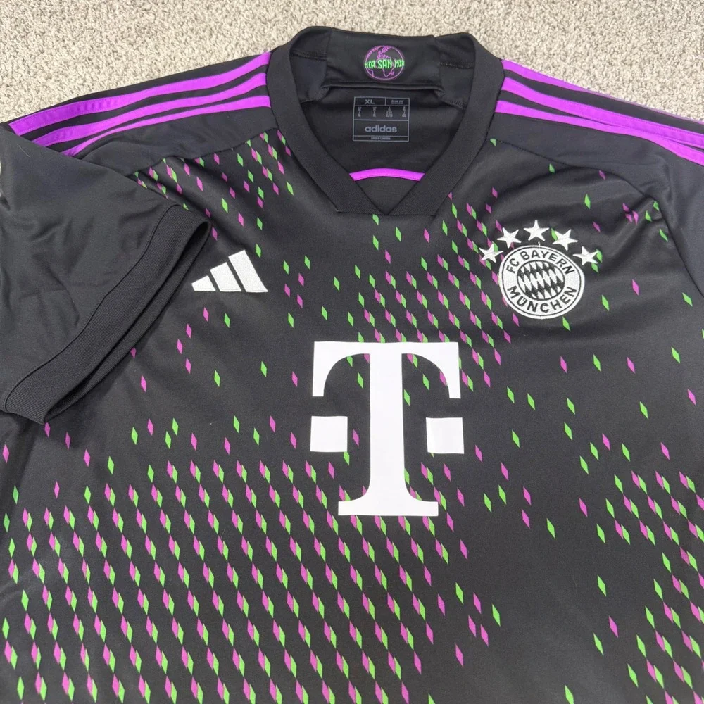 Adidas FC Bayern Munchen 2023-24 Away Jersey Mens XL Black Purple Green Soccer